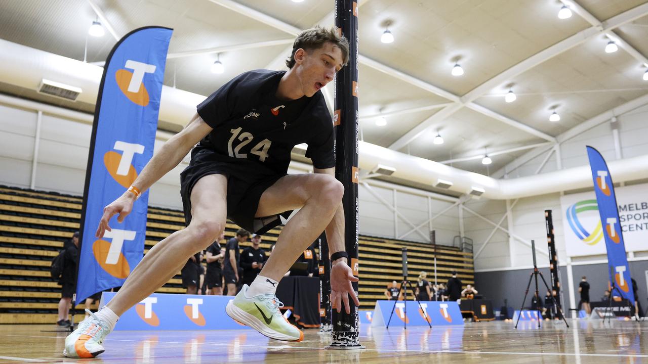 Matt Whitlock in action during the 2024 AFL National Draft Combine. Picture: Martin Keep/AFL Photos/via Getty Images