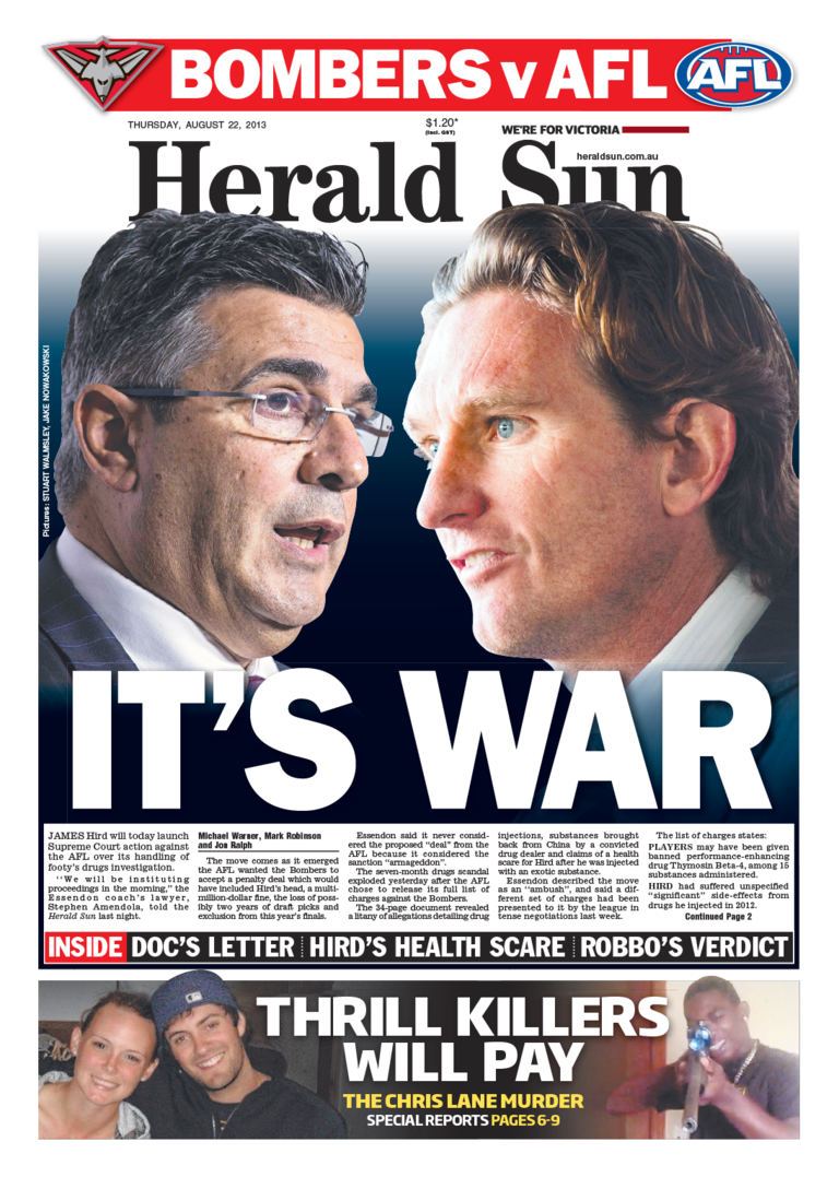 How the Herald Sun covered the story.