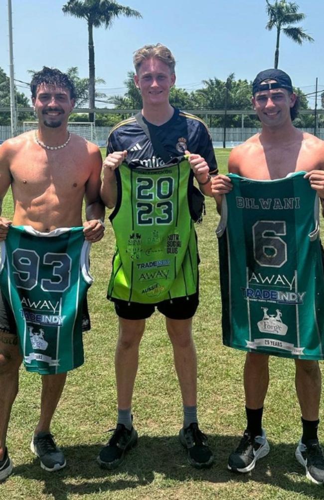 [PLAYERCARD]Izak Rankine[/PLAYERCARD], Brayden Cook and Josh Rachele in Bali. Pic: Instagram