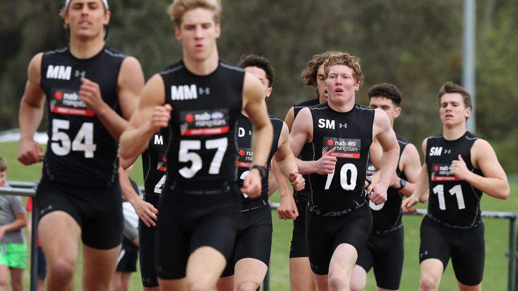 AFL Draft Combine at Olympic Park. Matthew Rowell (10) during the Draft Combine 2km time trial at Olympic Park. Picture: Michael Klein.