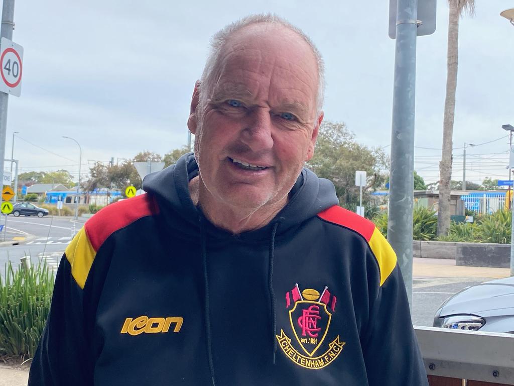 Greg Miller in the colours of the Cheltenham Football Netball Club, where he's now a board member.