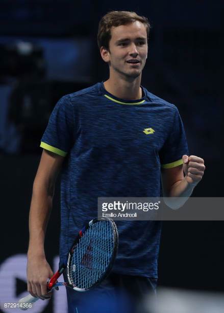 daniil-medvedev-of-russia-gestures-in-his-exhibition-match-against-picture-id872914366