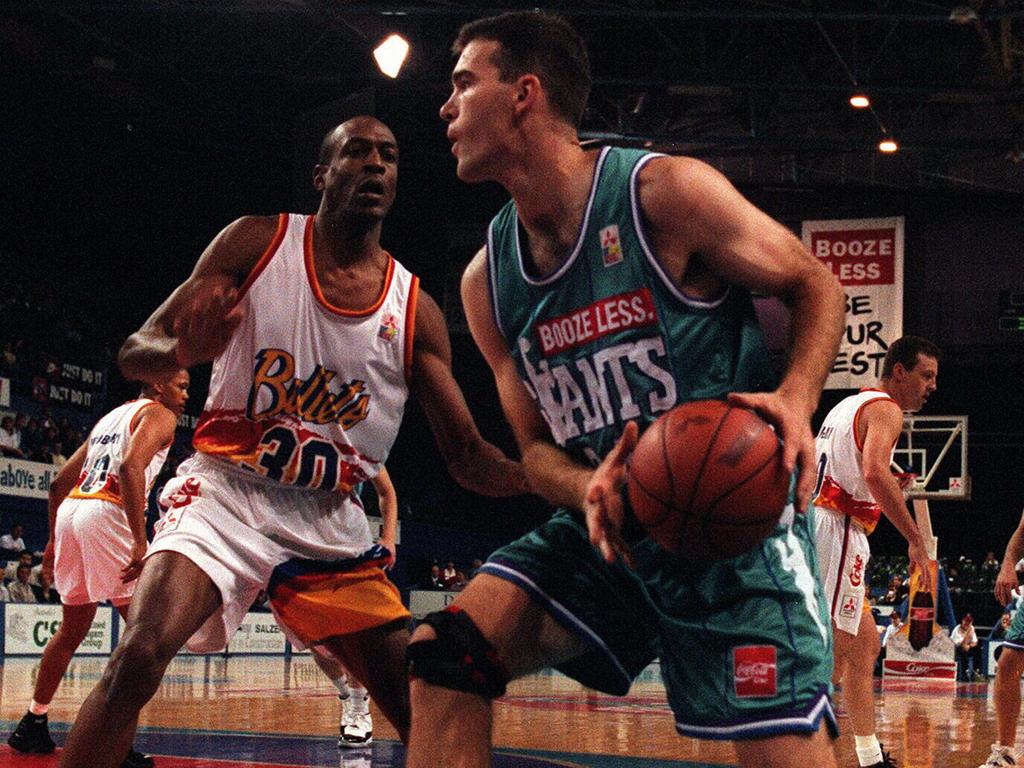 Finnbar’s dad Paul Maley playing for the North Melbourne Giants in 1996. Picture: Ian Stevenson