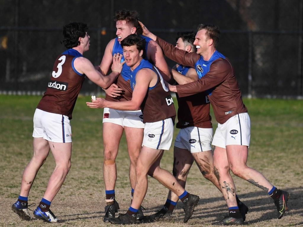 Ormond celebrates a goal in the VAFA this year. Picture: Supplied