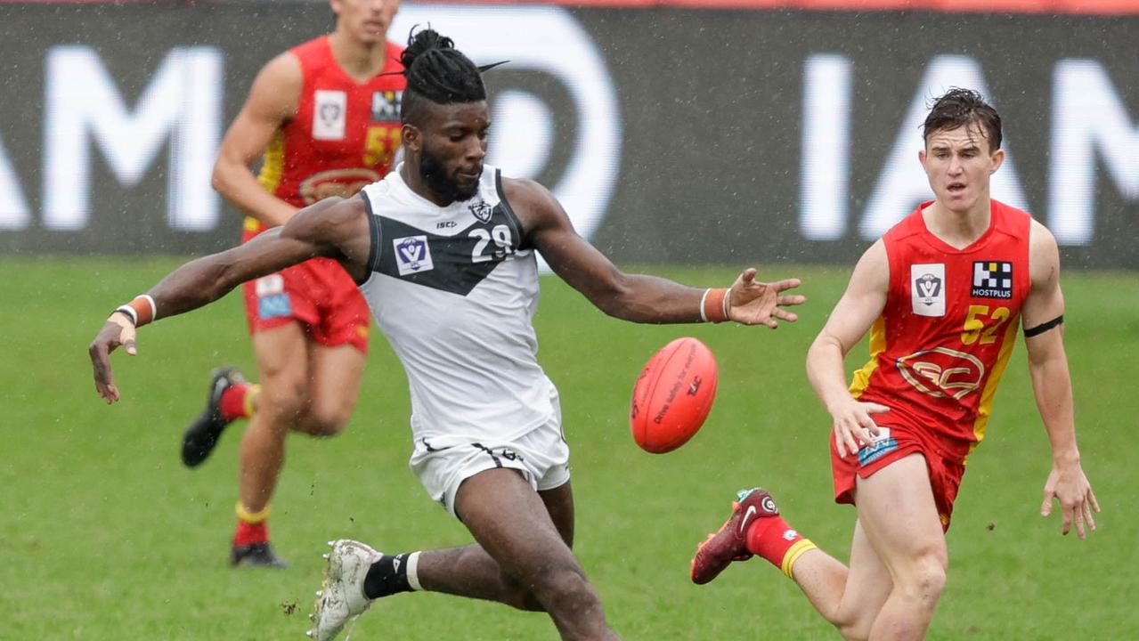 Kwaby Boakye, will be part of the Saints this year, after playing for Southport in the VFL last year. Photo by Russell Freeman/AFL Photos via Getty Images