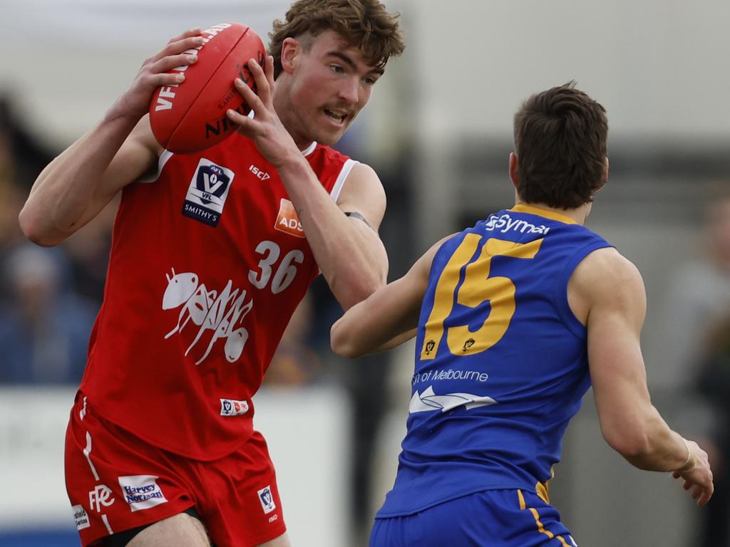 Northern Bullants’ Finnbar Maley evades a tackle against Williamstown during the VFL season. Picture: Darrian Traynor/AFL Photos