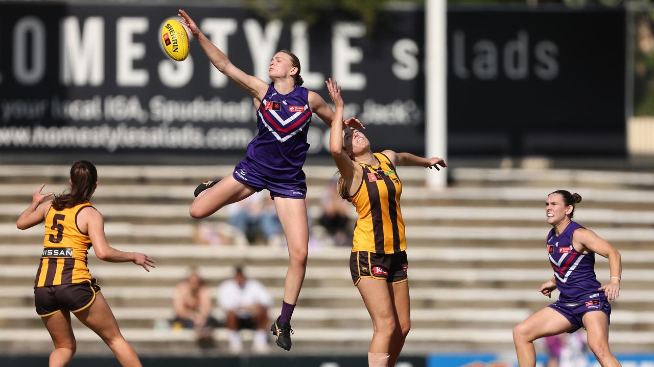 Known for her mobility in her first four seasons, Strom’s ruck craft has finally caught up. Picture: Getty Images