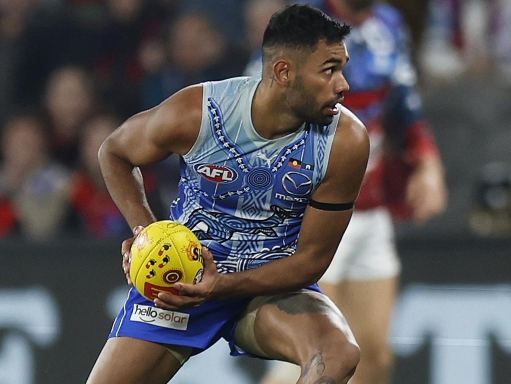 Is [PLAYERCARD]Tarryn Thomas[/PLAYERCARD] the missing link for Clarko and the Roos? Picture: AFL Photos/Getty Images