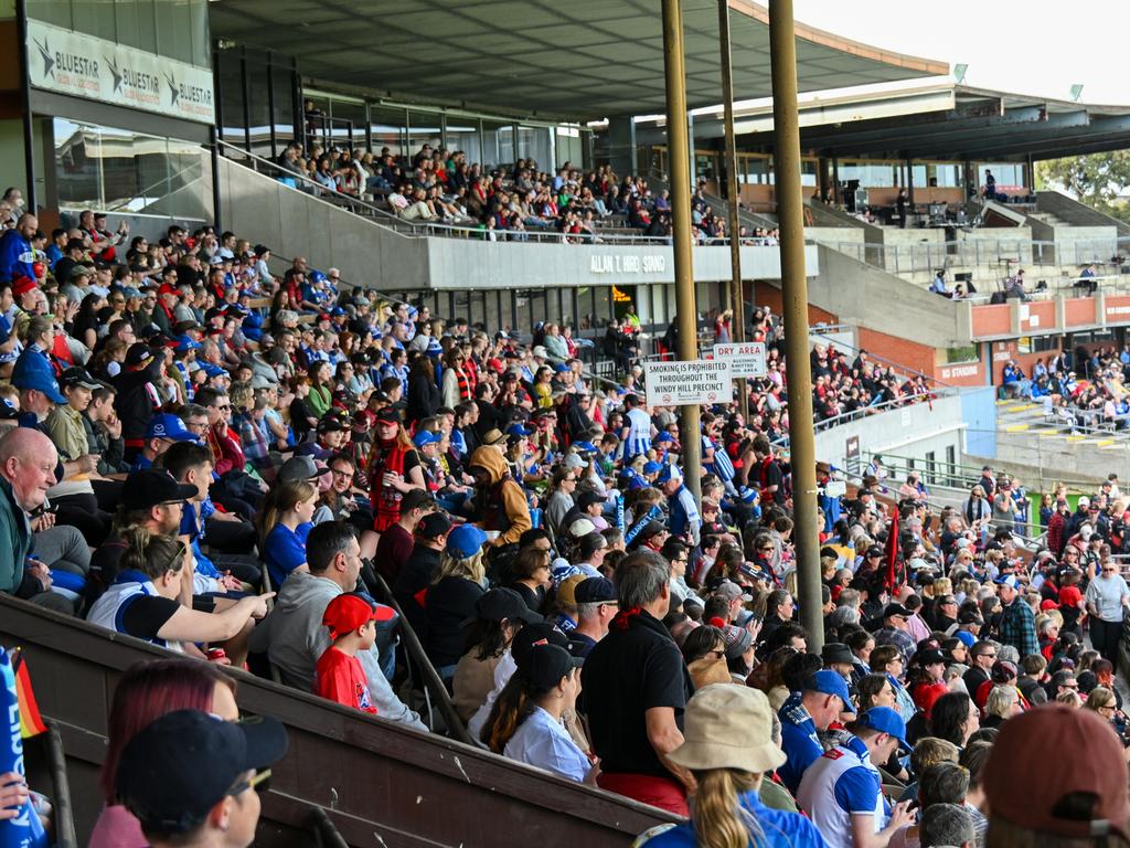 Historic plans for a revamp, since scrapped, would have seen a grandstand demolished and new digital scoreboards installed, among other upgrades. Picture: Vince Caligiuri