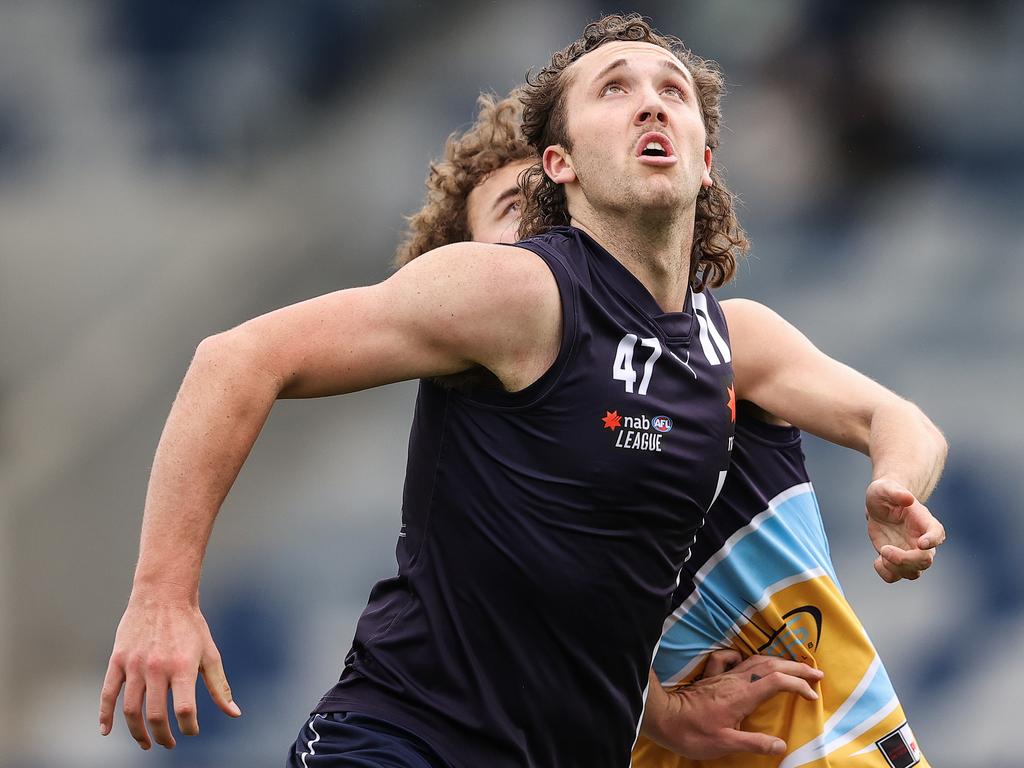 Tom Gillett in a game with Geelong Falcons. Picture: Getty