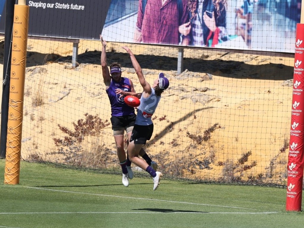 The undeveloped sand patch to the west hasn't been touched since Fremantle moved into their Cockburn headquarters. Picture: Fremantle FC